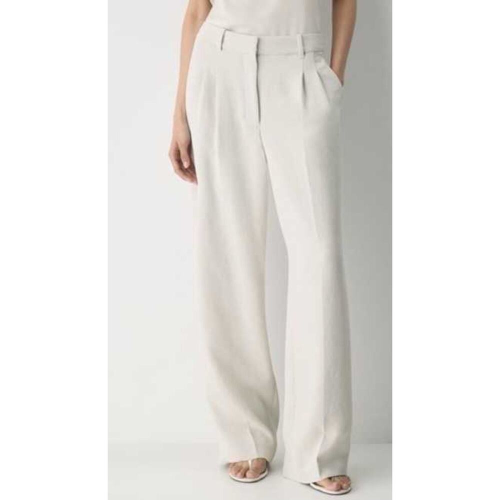 Aritzia Wilfred Effortless High Rise Wide Leg Pants Cream Size 0